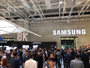 Supporting image for story: Samsung teases rumoured foldable phone with curved logo image
