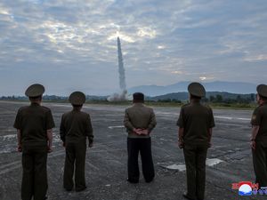 Supporting image for story: Kim Jong Un supervises missile tests, says North Korean state media
