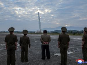 Supporting image for story: Kim Jong Un supervises missile tests, says North Korean state media