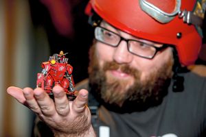 Simon Gotliffe from Broseley with his KV-47 SSU at the World War Two European Dust Game Championships at Enginuity in 2015