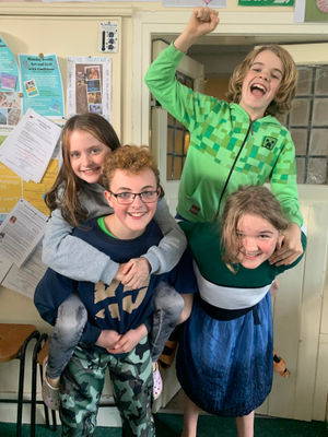 Local youngsters Edie Allpress, 13, Logan Wiltshire,13, Joshua Allpress, 13 and Seren Wiltshire, 11 have been promoting the show