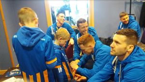 They were thrilled to meet the players before the game