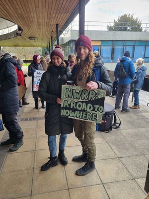 Protesters outside Shirehall on Tuesday