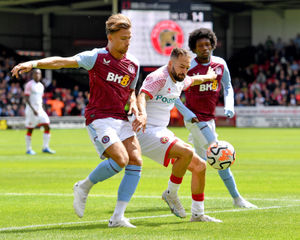 Former Saddler and trialist Milan Lalkovic on the ball