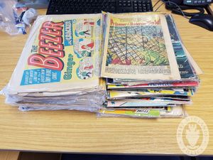 Gordon's fingerprints were found on these collectable comics that were in a car stolen from Droitwich