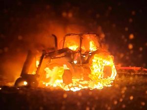 Supporting image for story: Tractor fire near Market Drayton believed to be accidental