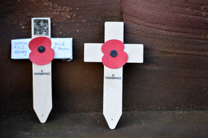 Poppy crosses in memory of the fallen in Bridgnorth