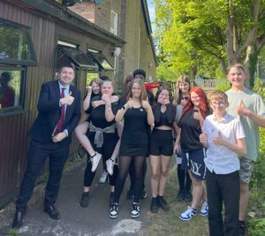 Shaun Davies MP with some of the young people who took part in the discussions.