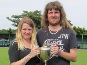 Supporting image for story: Double doubles joy for Harries