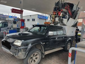 Supporting image for story: 'Just when you thought you'd seen it all': Learner driver's pick-up piled high with junk 