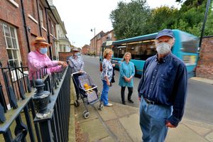 Lucy Shrank, Andrew Bannerman, Alan Shrank, Philippa Scutt and Lucy Whitaker have concerns over traffic danger