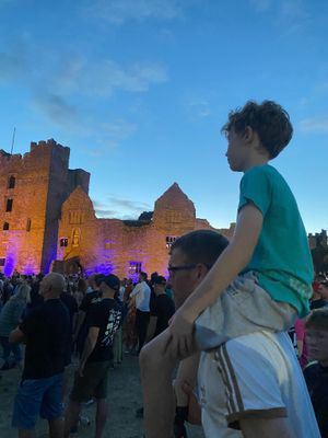 Enjoying the Ludlow Castle Supergrass gig.