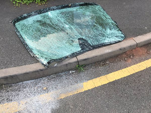 The windscreen was blown 75ft. Photo: @OPUShropshire