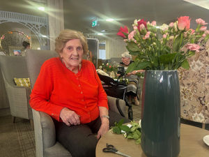 Resident at HC-One’s Priorslee House Care Home flower arranging