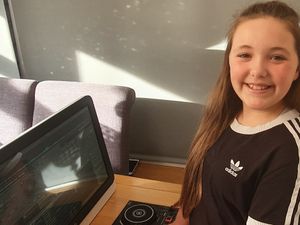 Supporting image for story: Ten-year-old Shrewsbury DJ Livi playing for the NHS