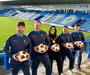 (From left) Ian Preece, Tim Alln, Telford and Wrekin Mayor Eileen Callear, Ben Buttler and Jonathan Bradley