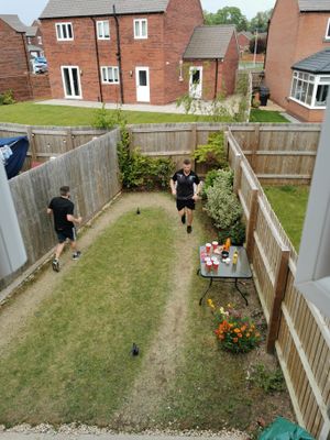 Dan Pritchard and Liam Deery ran a marathon in their back garden, raising more than £3,000 for SaTH 