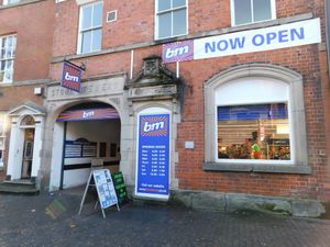The front Entrance To The New B&M Store In Stone High Street. Photo by Staffordshire LDR Kerry Ashdown. Free for use by all BBC news wire partners