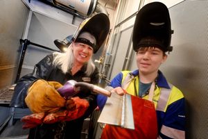 Amanda Solloway MP with student JJ Benion