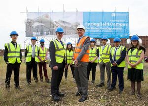 WMCUTC principal Tom Macdonald and University Vice-Chancellor Professor Geoff Layer at Springfield Brewery