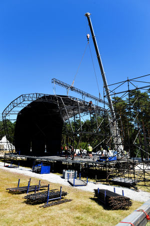Stage being set up ahead of Forest Live this weekend