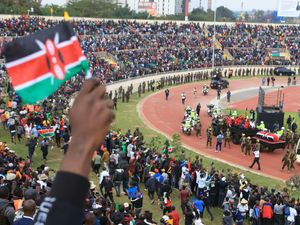 Supporting image for story: Two killed in stampede at funeral of Kenyan former prime minister Raila Odinga
