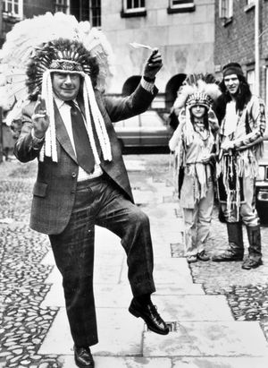 Bernard Lingen, the Shrewsbury & Atcham mayor in 1980, who was behind the Cobalt Unit Fund, one of Shropshire's first big public appeals. This picture was taken on November 21, 1980 and the caption when it appeared in the paper next day was: 'How! Councillor Bernard Lingen, chairman of the Shropshire and Mid Wales Cobalt Unit Fund trustees yesterday took on the role of big chief when he received a cheque for £315 raised at a Country and Western function organised by Malinslee Neighbourhood Community Council. The money was presented by Mrs Dee Hull (Little Shadow) and Mr Alan Hull (Black Horse).