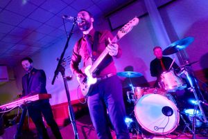 The Copicats live on stage 