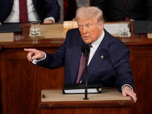 President Donald Trump addresses a joint session of Congress at the Capitol in Washington