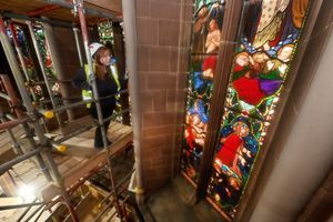 Stained glass conservationist Megan Barnett is overseeing the restoration of the medieval windows at St Peter's Collegiate Church in Wolverhampton. These particular windows have only ever been used at St Peter's, and are in much better condition than some of the others, but are still in need of work