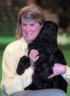 Top dog – Tricia with Crufts Supreme Champion, Albert.