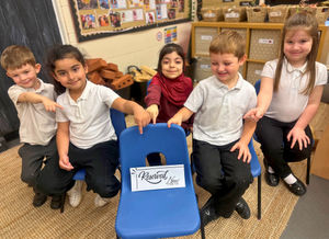 Millbrook Primary School pupils Izzac-Jaxon Dearnaley, Aleena Janjua, Zahra Eshal, George Caden and Eliza Williams looking forward to making new friends.