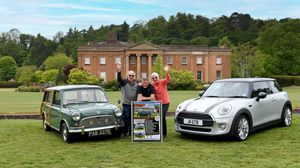 Organisers Geoff Beckett, Dave Hollis and Sue Beckett get set for the British Mini Day event at Himley Park.