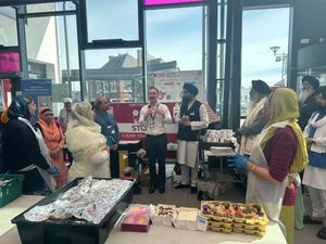 The celebration saw food provided by members of the Sikh community
