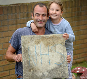 Marshall Watton with his daughter Lilly, six