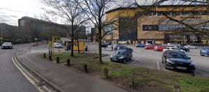 Police were patrolling Jack Hayward Way, near Molineux Stadium. Photo: Google Maps.