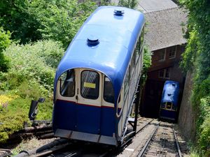 Supporting image for story: Passengers stranded 30ft up Bridgnorth cliff for almost an hour due to fault