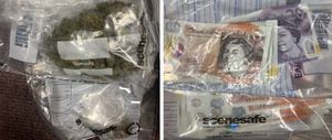 Drugs and cash were seized
