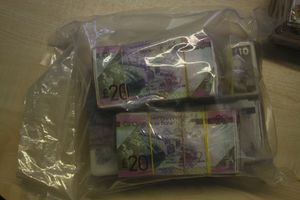 The cash found on Mukhtar Hussain