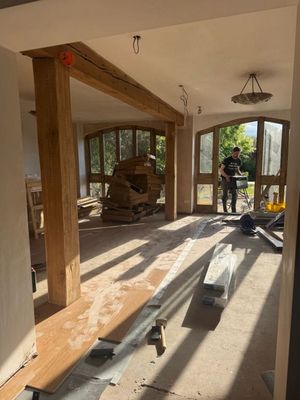 The barn during the renovation.