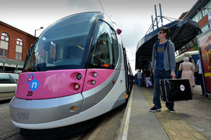 A tram at St George's in Wolverhampton