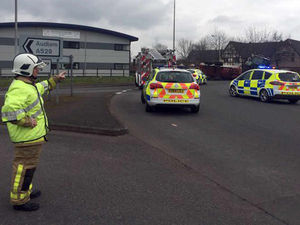 Supporting image for story: A53 closed as tractor and trailer overturn in Market Drayton spilling 6,000 litres of liquid fertiliser