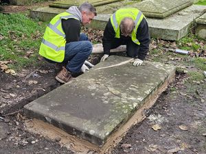 Supporting image for story: Scrooge's grave is back - Shrewsbury's landmark returns to churchyard