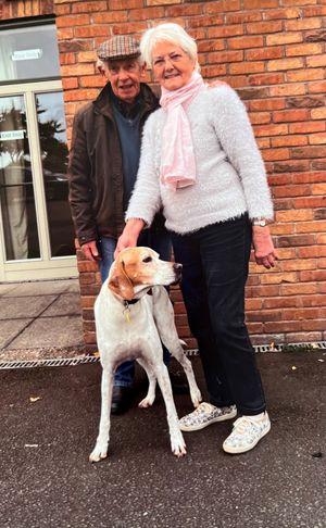 John and Dorothy Griffiths with Jilly the dog