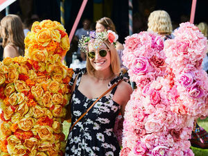 Supporting image for story: Power to the flower people as mannequins bring colour to Shrewsbury