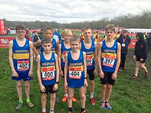 The Shropshire junior boys team line up for a photo at Sefton Park in Liverpool