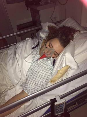 Charlie in hospital. Photo: Teenage Cancer Trust