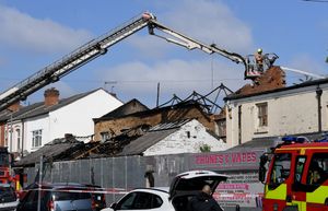 The blaze ripped through the derelict site on Anderson Road, Smethwick.
