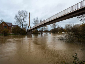 Supporting image for story: Pictures: Ironbridge barriers go up as Shropshire and Mid Wales flood misery continues