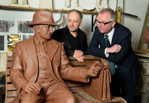 Andy DeComyn and Dudley North MP Ian Austin admire the sculpture